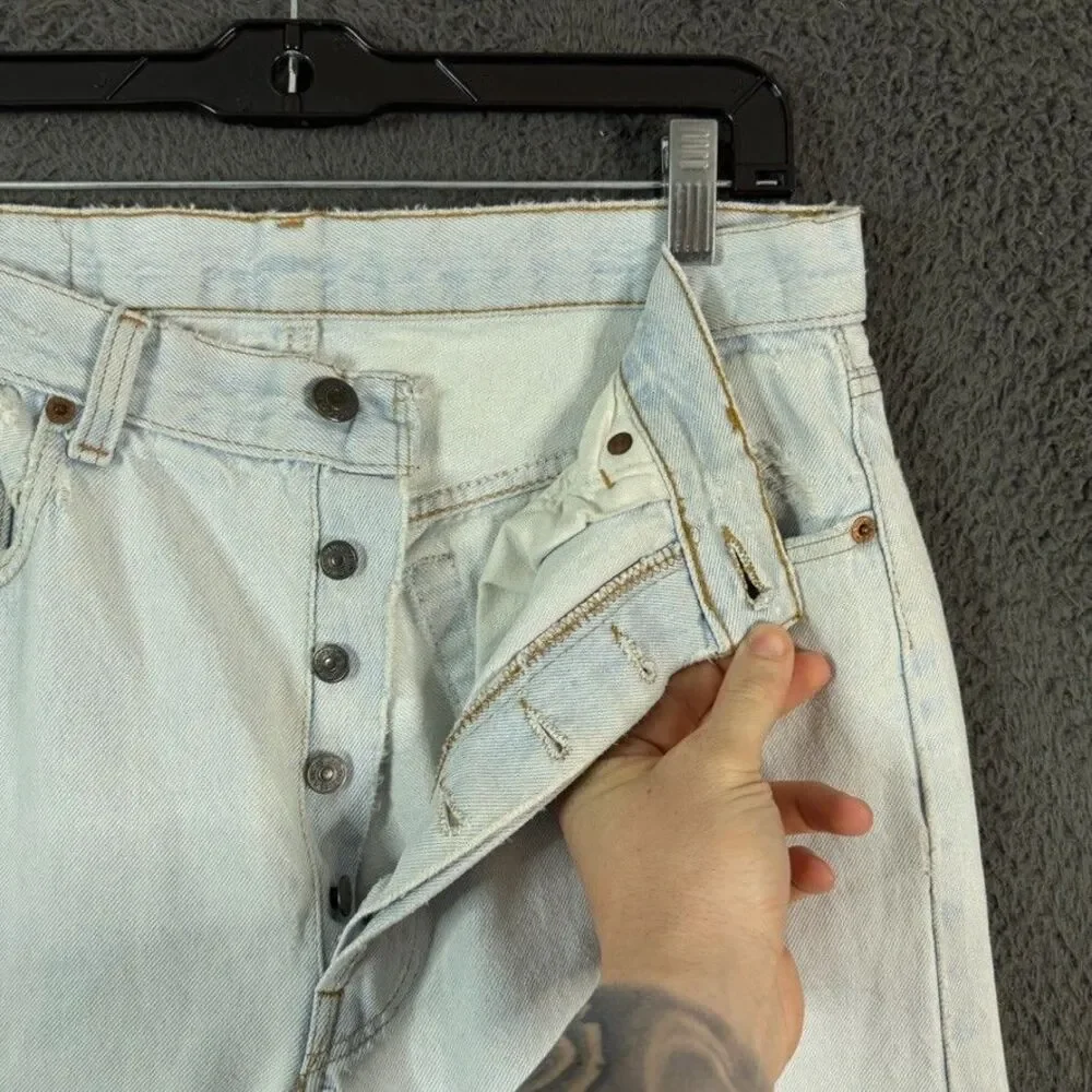 Vtg Levis 501 Jeans Mens 34x30 (Fits 31x29) Blue Stone Wash Made in USA 90s